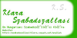 klara szabadszallasi business card